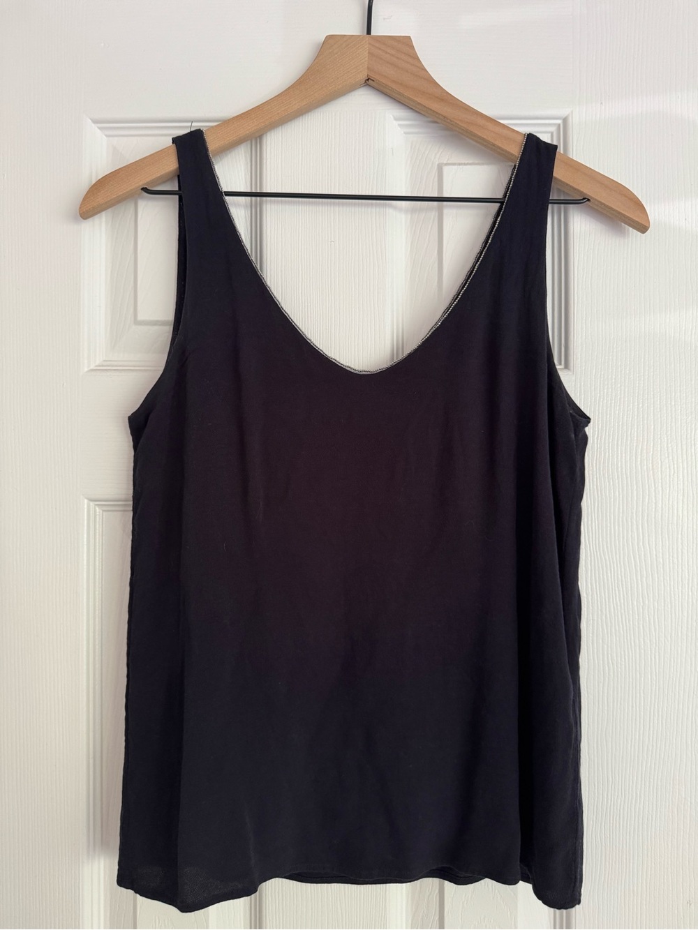 Massimo Dutti Black Women's Scoop Neck Tank